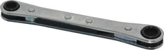 Lang - 1/4" x 5/16" 12 Point Ratcheting Box Wrench - Double End, 4-1/2" OAL, Steel - Exact Tooling