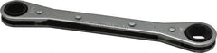 Lang - 3/8" x 7/16" 6 Point Ratcheting Box Wrench - Double End, 5-1/2" OAL, Steel - Exact Tooling