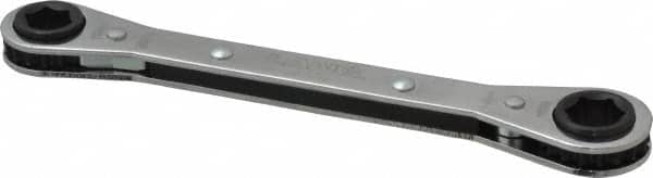 Lang - 7/16" x 1/2" 6 Point Ratcheting Box Wrench - Double End, 6-7/8" OAL, Steel - Exact Tooling