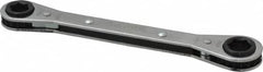Lang - 7/16" x 1/2" 6 Point Ratcheting Box Wrench - Double End, 6-7/8" OAL, Steel - Exact Tooling