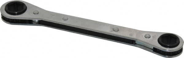 Lang - 1/2" x 9/16" 6 Point Ratcheting Box Wrench - Double End, 6-7/8" OAL, Steel - Exact Tooling