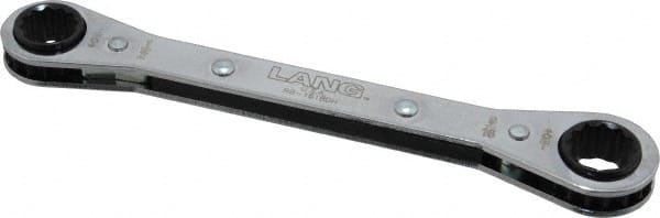 Lang - 1/2" x 9/16" 12 Point Ratcheting Box Wrench - Double End, 6-7/8" OAL, Steel - Exact Tooling