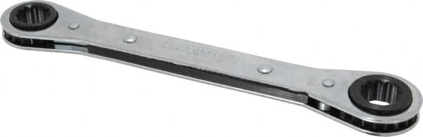 Lang - 9/16" x 5/8" 12 Point Ratcheting Box Wrench - Double End, 8-1/8" OAL, Steel - Exact Tooling