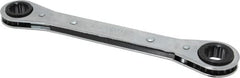 Lang - 9/16" x 5/8" 12 Point Ratcheting Box Wrench - Double End, 8-1/8" OAL, Steel - Exact Tooling