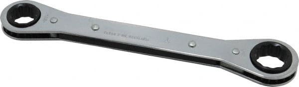Lang - 5/8" x 3/4" 12 Point Ratcheting Box Wrench - Double End, 8-1/8" OAL, Steel - Exact Tooling