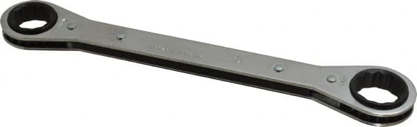 Lang - 3/4" x 7/8" 12 Point Ratcheting Box Wrench - Double End, 9-1/4" OAL, Steel - Exact Tooling