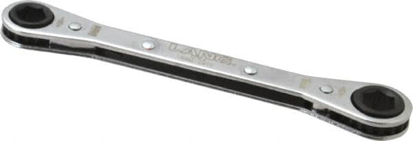 Lang - 9mm x 10mm 6 Point Ratcheting Box Wrench - Double End, 5-1/2" OAL, Steel - Exact Tooling