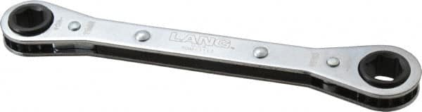 Lang - 11mm x 13mm 6 Point Ratcheting Box Wrench - Double End, 6-7/8" OAL, Steel - Exact Tooling