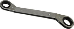 Lang - 3/4" x 7/8" 12 Point Reversible Ratcheting Offset Box Wrench - Double End, 9-1/8" OAL, Steel, 25° Offset - Exact Tooling