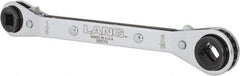 Lang - 1/4" & 3/16" Sq x 9/16" & 1/2" Hex 6 Point 4 in 1 Reversible Ratcheting Offset Box Wrench - Steel - Exact Tooling