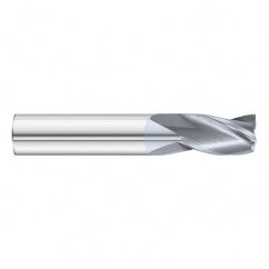 25/64 Dia. x 2-3/4 Overall Length 3-Flute Square End Solid Carbide SE End Mill-Round Shank-Center Cut-TiCN - Exact Tooling