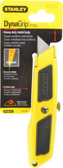 Stanley - Retractable Utility Knife - Plastic with Rubber Grip Handle, 3 Blades Included - Exact Tooling