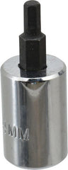 Proto - 3/8" Drive, 4mm Hex Bit Socket - 1-49/64" OAL, 3/4" Bit Length - Exact Tooling