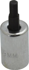 Proto - 3/8" Drive, 5mm Hex Bit Socket - 1-49/64" OAL, 3/4" Bit Length - Exact Tooling
