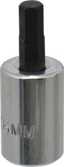 Proto - 3/8" Drive, 6mm Hex Bit Socket - 1-49/64" OAL, 3/4" Bit Length - Exact Tooling