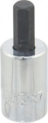 Proto - 3/8" Drive, 7mm Hex Bit Socket - 1-49/64" OAL, 3/4" Bit Length - Exact Tooling