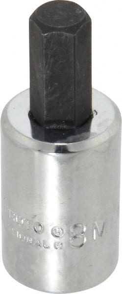 Proto - 3/8" Drive, 8mm Hex Bit Socket - 1-49/64" OAL, 3/4" Bit Length - Exact Tooling
