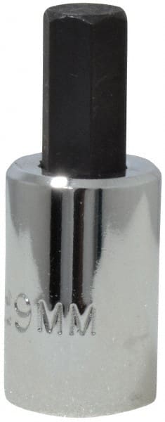Proto - 3/8" Drive, 9mm Hex Bit Socket - 1-49/64" OAL, 3/4" Bit Length - Exact Tooling