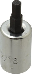 Proto - 3/8" Drive, 3/16" Hex Bit Socket - 1-13/16" OAL, 3/4" Bit Length - Exact Tooling