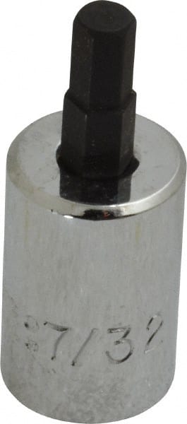 Proto - 3/8" Drive, 7/32" Hex Bit Socket - 1-13/16" OAL, 3/4" Bit Length - Exact Tooling