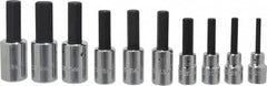 Proto - 10 Piece 1/2" Drive Metric Hex Bit Socket Set - 6 to 19mm Hex - Exact Tooling