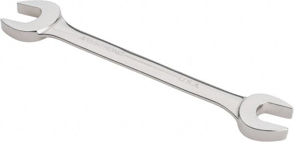 Armstrong - 5/8" x 3/4" Standard Open End Wrench - 7-7/8" OAL, Double End, Chrome Finish, 15° Head Angle - Exact Tooling