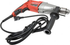 Milwaukee Tool - 120 Volt 1/2" Keyed Chuck Electric Hammer Drill - 0 to 20,000 & 0 to 40,000 BPM, 0 to 1,350 & 0 to 2,500 RPM, Reversible - Exact Tooling