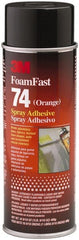 3M - 24 oz Aerosol Orange Spray Adhesive - High Tack, 170°F Heat Resistance, 40 Sq Ft Coverage, Medium Strength Bond, 15 min Max Bonding Time, Flammable, Series 74 - Exact Tooling