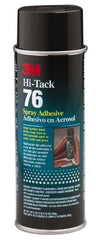 3M - 24 oz Aerosol Clear Spray Adhesive - High Tack, 160°F Heat Resistance, 28 Sq Ft Coverage, High Strength Bond, 10 min Max Bonding Time, Flammable, Series High-Tack 76 - Exact Tooling