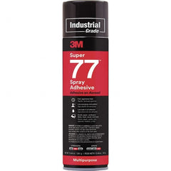 3M - 16.75 oz Aerosol Clear Spray Adhesive - High Tack, 150°F Heat Resistance, 114 Sq Ft Coverage, Low Strength Bond, 15 min Max Bonding Time, Flammable, Series 77 - Exact Tooling