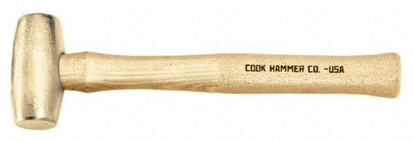 Cook Hammer - 6 Lb Head Nonsparking Mallet - 16" OAL, Wood Handle - Exact Tooling