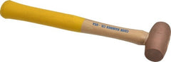 Cook Hammer - 1 Lb Head Nonsparking Mallet - 12" OAL, Wood Handle - Exact Tooling