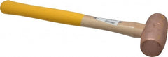 Cook Hammer - 4 Lb Head Nonsparking Mallet - 16" OAL, Wood Handle - Exact Tooling
