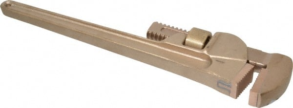 Ampco - 14" Bronze Straight Pipe Wrench - 1-1/2" Pipe Capacity - Exact Tooling