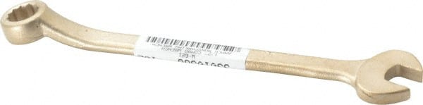 Ampco - 1/2" 12 Point Offset Combination Wrench - 15° Offset Angle, 7-1/4" OAL, Aluminum Bronze, Plain Finish - Exact Tooling