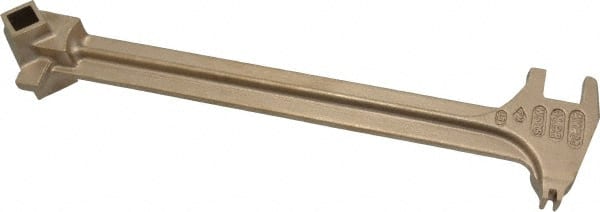 Ampco - 15" Long Aluminum Bronze Drum Plug Wrench - For Use with 22 Different Bungs, Nonsparking - Exact Tooling