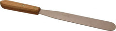 Ampco - 1-1/2" Wide Nickel Copper Spatula - Stiff, Wood Handle, 14" OAL - Exact Tooling