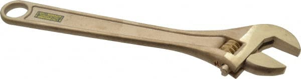 Ampco - 1-5/16" Jaw Capacity, 10" Nonsparking Adjustable Wrench - Aluminum Bronze, Plain Finish - Exact Tooling