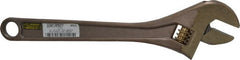 Ampco - 1-1/2" Jaw Capacity, 12" Nonsparking Adjustable Wrench - Aluminum Bronze, Plain Finish - Exact Tooling