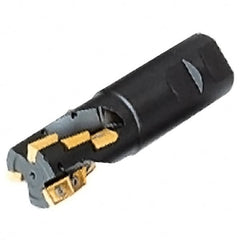 Iscar - 1-1/4" Cut Diam, 1.44" Max Depth of Cut, 1-1/4" Shank Diam, 4.3" OAL, Indexable Square Shoulder Helical End Mill - 3M AXKT 1304... Inserts, Weldon Shank, Series Mill2000 - Exact Tooling