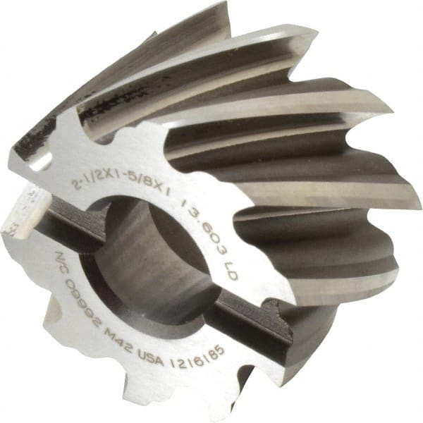 Keo - 2-1/2" Diam, 1" Arbor Hole Diam, 1-5/8" Length of Cut, 10 Flute, Cobalt, Finisher Shell End Mill - Right Hand Cut, Right Hand Spiral Flute, Uncoated - Exact Tooling