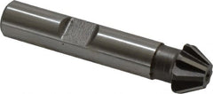 Keo - 1/2" Diam x 7/32" Width of Cut, 60° Included Angle, Shank Connection, High Speed Steel Single Angle Cutter - 3/8" Shank Diam, 2-1/8" Overall Length, Right Hand Cut, Uncoated - Exact Tooling