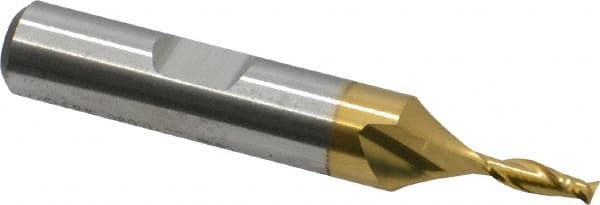 Niagara Cutter - 1/8" Diam, 3/8" LOC, 3/8" Shank Diam, 2-5/16" OAL, 2 Flute High Speed Steel Square End Mill - Exact Tooling
