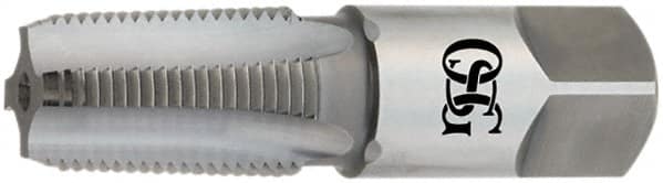 OSG - 1/8-27 NPT Thread, 4 Flute Standard Pipe Tap - 2-1/8" OAL, 3/4" Thread Length, 5/16" Shank Diam, TiCN Finish, High Speed Steel - Exact Tooling