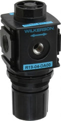 Wilkerson - 1/2 NPT Port, Zinc Common-P1 Regulator - 3 to 60 psi Range, 300 Max psi Supply Pressure, 1/4" Gauge Port Thread, 2.36" Wide x 5.4" High - Exact Tooling