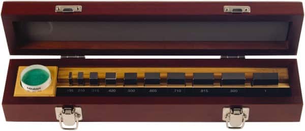 Mitutoyo - 10 Piece, 0.105 to 1", Grade 0, Steel Gage Block Set - Rectangular - Exact Tooling