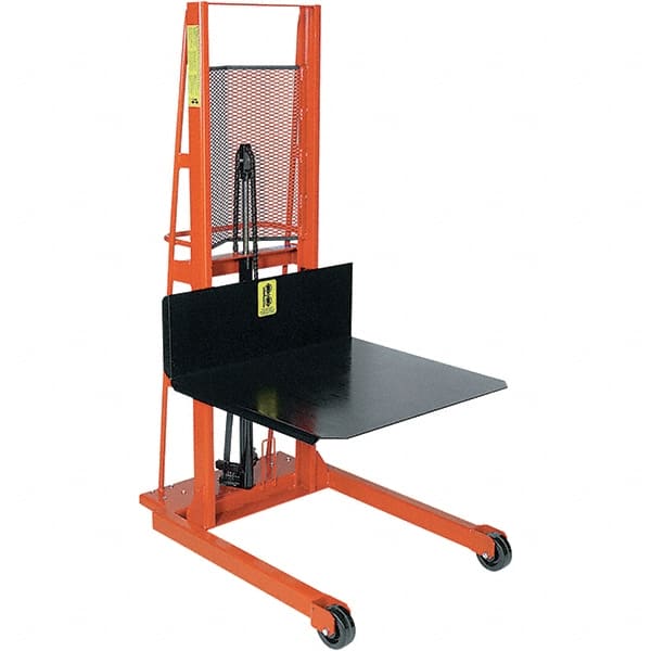 Wesco Industrial Products - 1,000 Lb Capacity, 60" Lift Height, Steel Stacker Manually Operated Lift - Exact Tooling