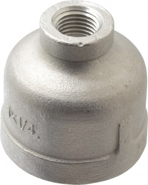 Merit Brass - 1 x 1/4" Grade 304 Stainless Steel Pipe Reducer Coupling - FNPT x FNPT End Connections, 150 psi - Exact Tooling