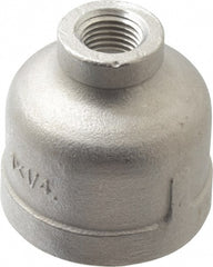 Merit Brass - 1 x 1/4" Grade 304 Stainless Steel Pipe Reducer Coupling - FNPT x FNPT End Connections, 150 psi - Exact Tooling