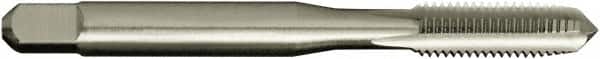 Vermont Tap & Die - 1/4-28 UNF 2/3B 4 Flute Bright Finish High Speed Steel Straight Flute Standard Hand Tap - Plug, Left Hand Thread, 2-1/2" OAL, 1" Thread Length, H3 Limit, Oversize - Exact Tooling